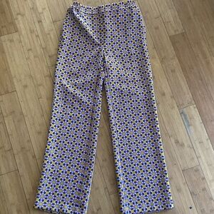 Urban Outfitters Purple Floral Wide Leg Pants